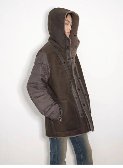 "Winter Institute" Windproof and Warm Drop Shoulder Large Version Long Hooded Detachable Liner Parka