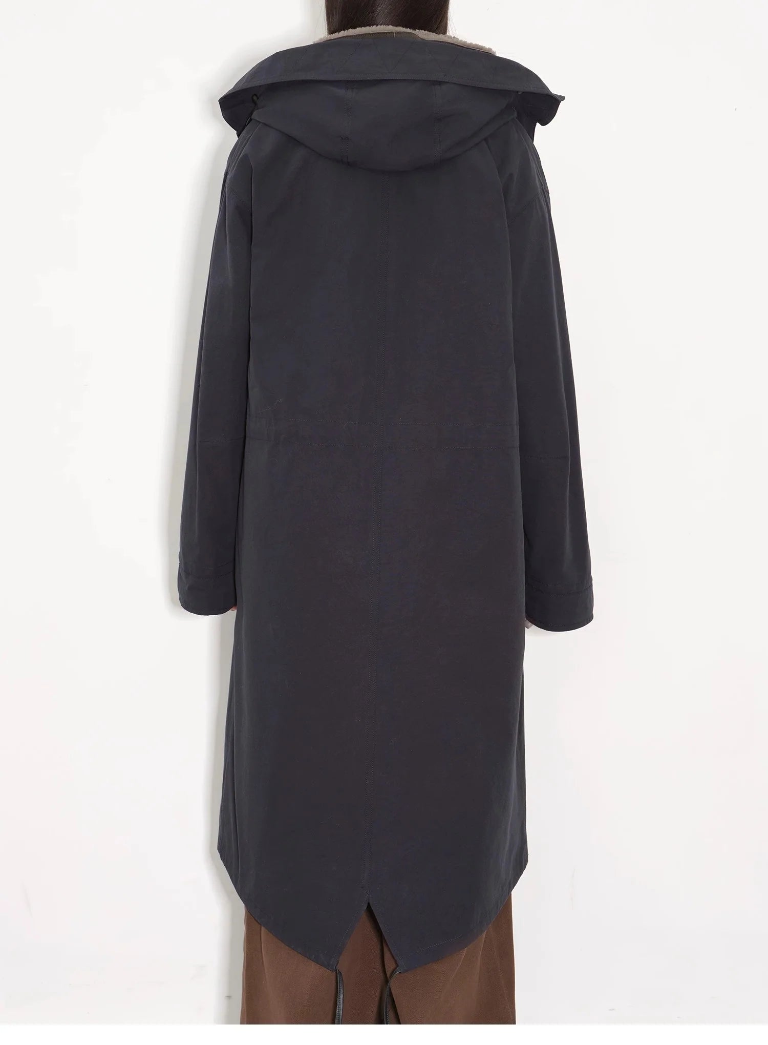 "Winter Institute" Windproof and Warm Drop Shoulder Large Version Long Hooded Detachable Liner Parka