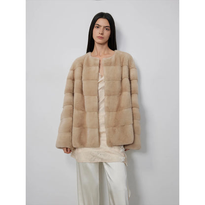 Vintage Clock Velvet Mink Fur Coat Winter