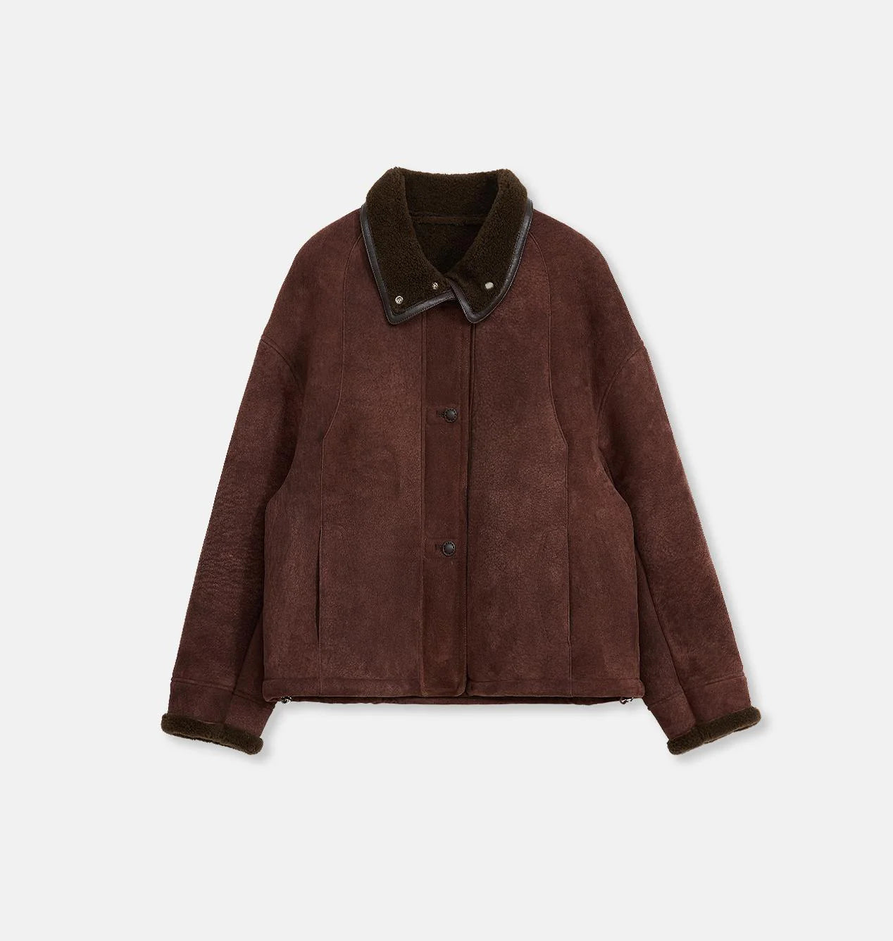 Fireladyfur Merino Wool Sheepskin Coat with Stand-Up Fur Collar"Knight'S Contract"