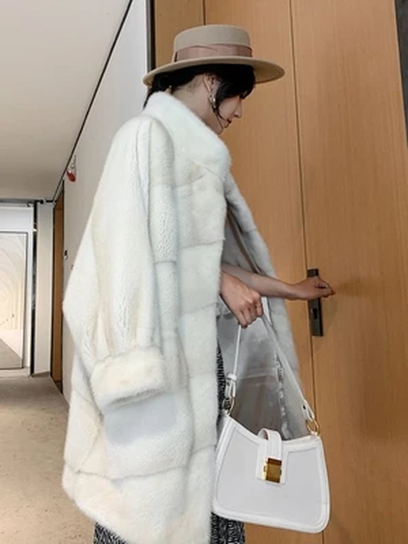 2025 New Import Real Mink Fur Coats Women High Quality Winter Warm Thick Natural Mink Fur Jackets Female Oversize