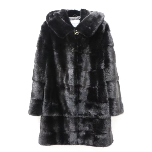 Real Mink Fur Coats Hooded New Mink Velvet Luxury Natural Women Winter Thick Loose Warm Outwear Plush Jacket Female