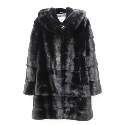 Real Mink Fur Coats Hooded New Mink Velvet Luxury Natural Women Winter Thick Loose Warm Outwear Plush Jacket Female