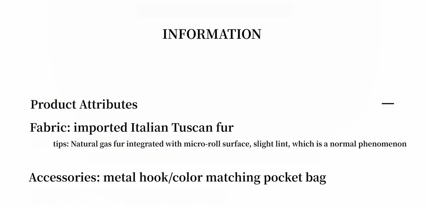 "Winter Love Island"Tuscan Fur One-Piece Coat Women'S Long Hanging Collar Straight Fur Coat