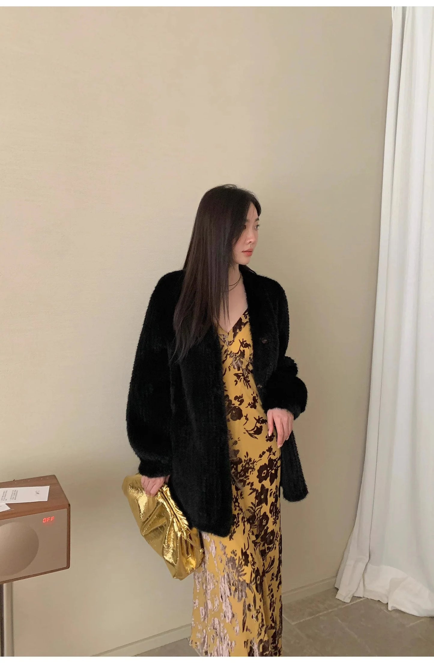 "Moon Serenade" High-Luxury Imported Velvet Mink Woven Fur Coat Mid-Length Mink Coat (Handmade)