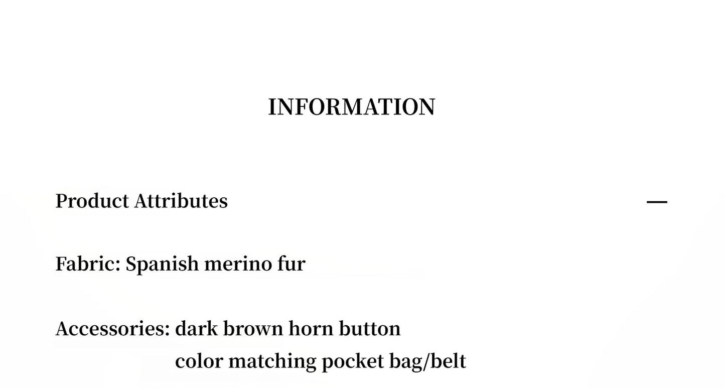 "Mocha Phantom" Merino Wool Dropped Shoulder Long Asymmetric Placket Sheepskin Coat