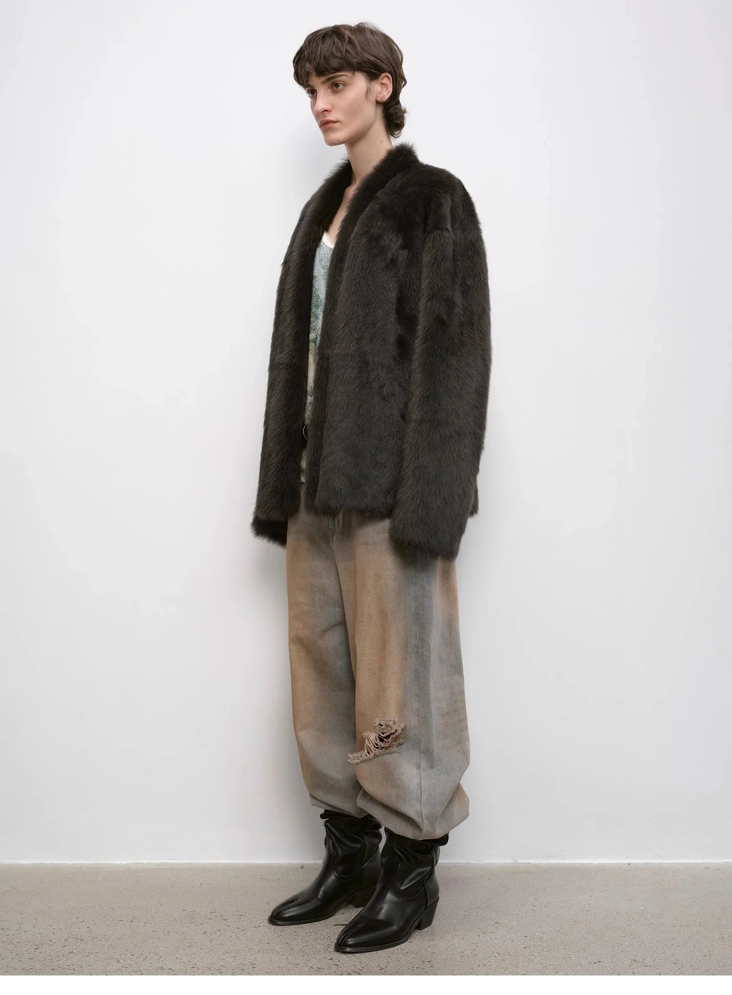 "Winter Love Island"Tuscan Fur One-Piece Coat Women'S Long Hanging Collar Straight Fur Coat