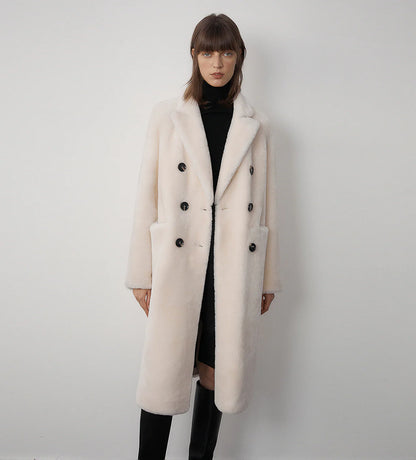 "Korean Drama Ace" Merino Mid-Length Sheepskin Coat