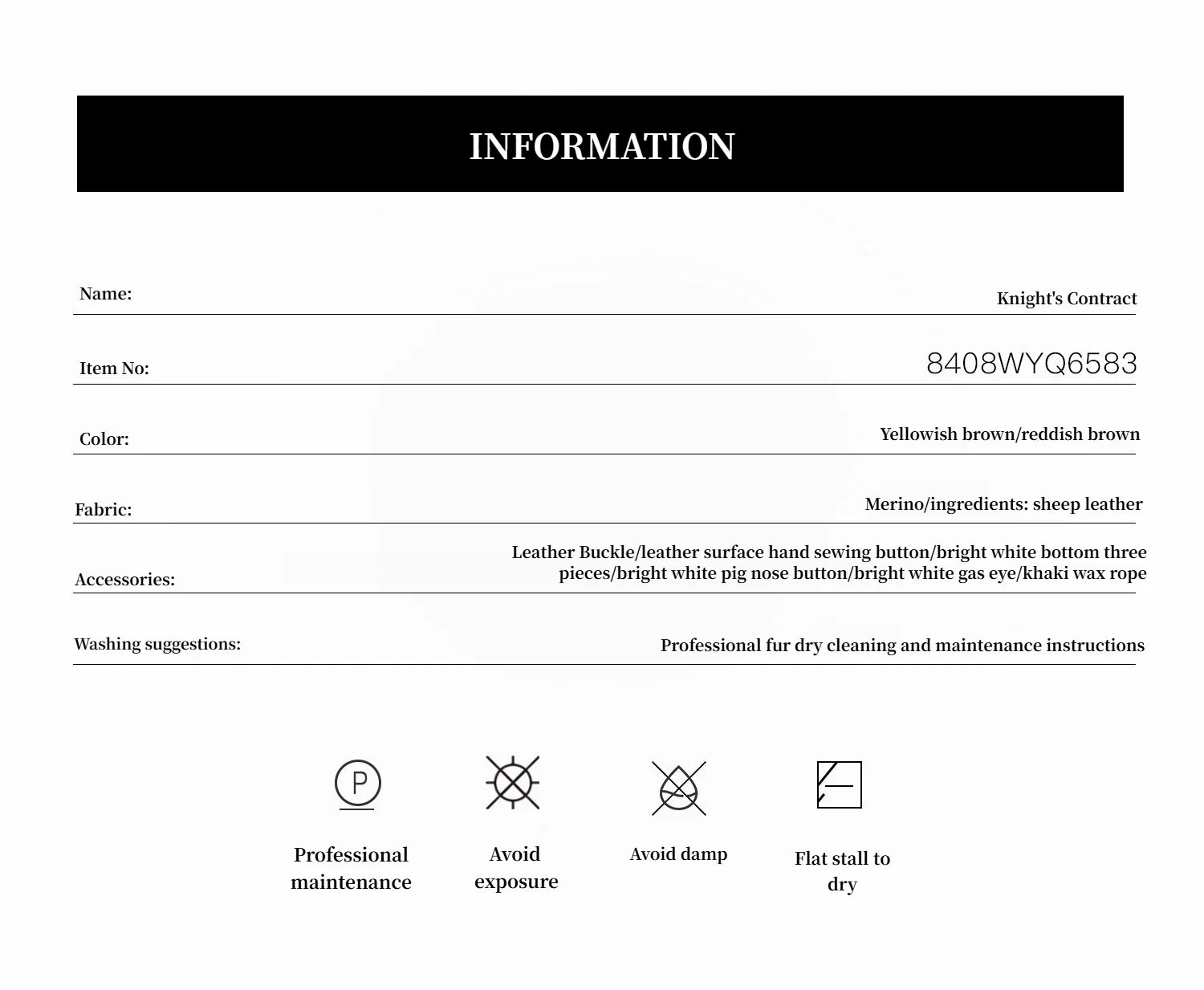 Fireladyfur Merino Wool Sheepskin Coat with Stand-Up Fur Collar"Knight'S Contract"