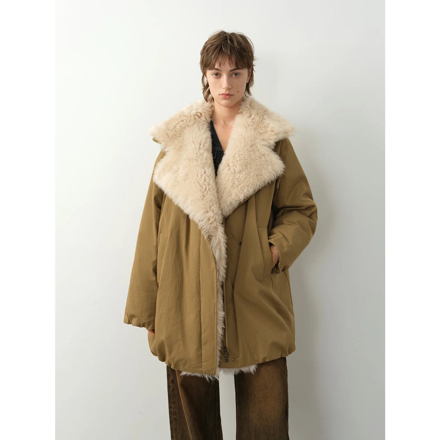 "Modern Introduction" Detachable Toka Fur Collar Fur Coat Silhouette 90 Goose down Parka Winter