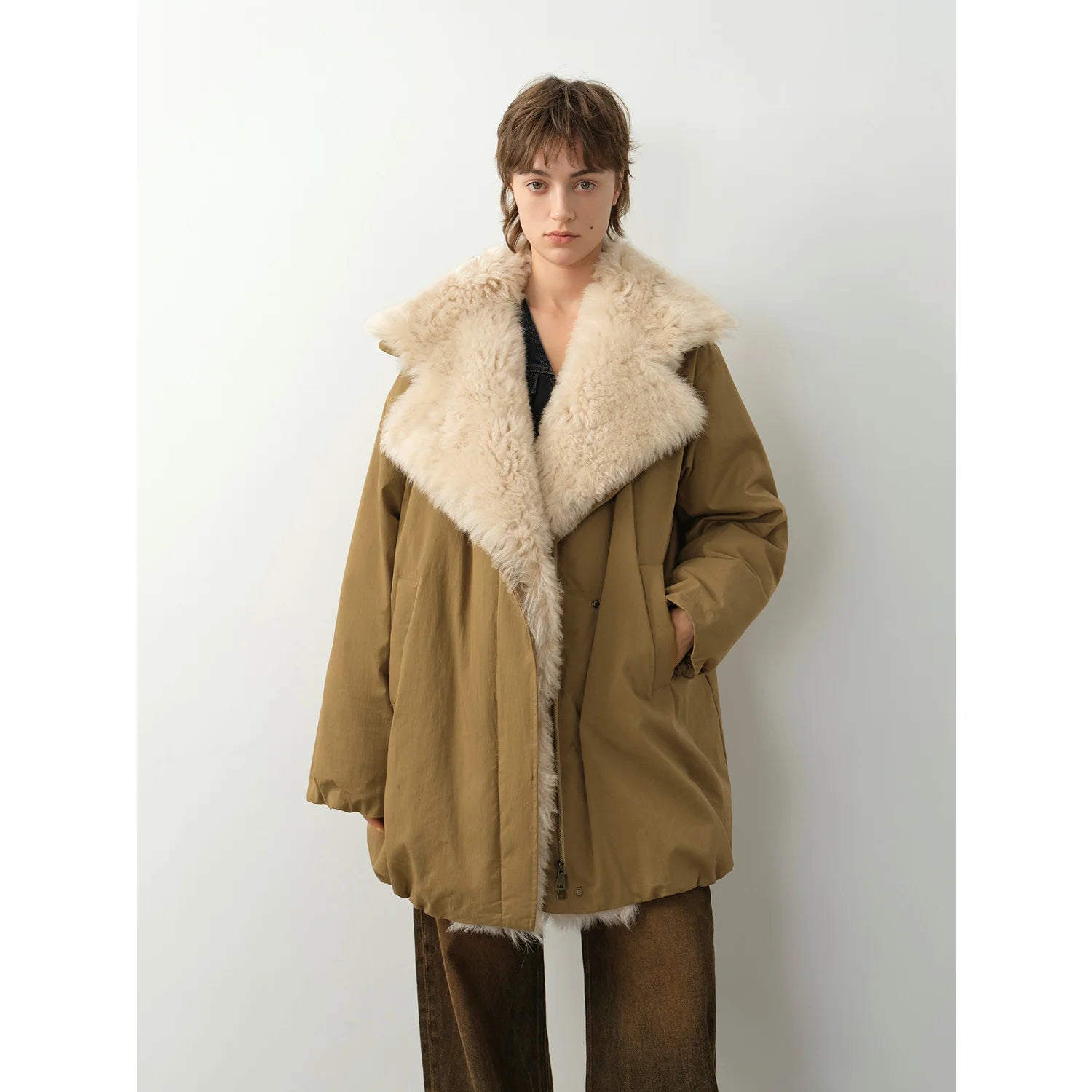 "Modern Introduction" Detachable Toka Fur Collar Fur Coat Silhouette 90 Goose down Parka Winter