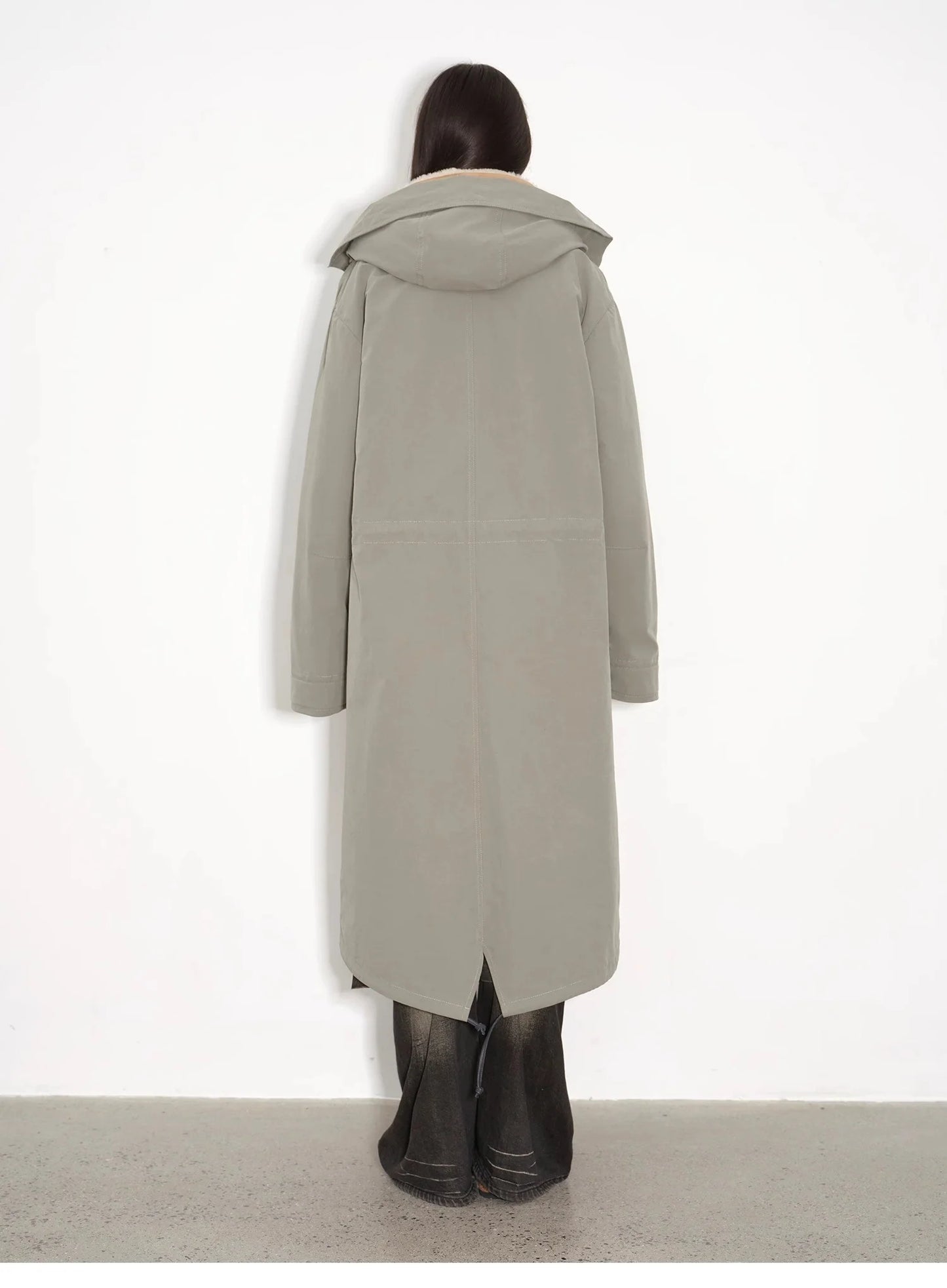 "Winter Institute" Windproof and Warm Drop Shoulder Large Version Long Hooded Detachable Liner Parka