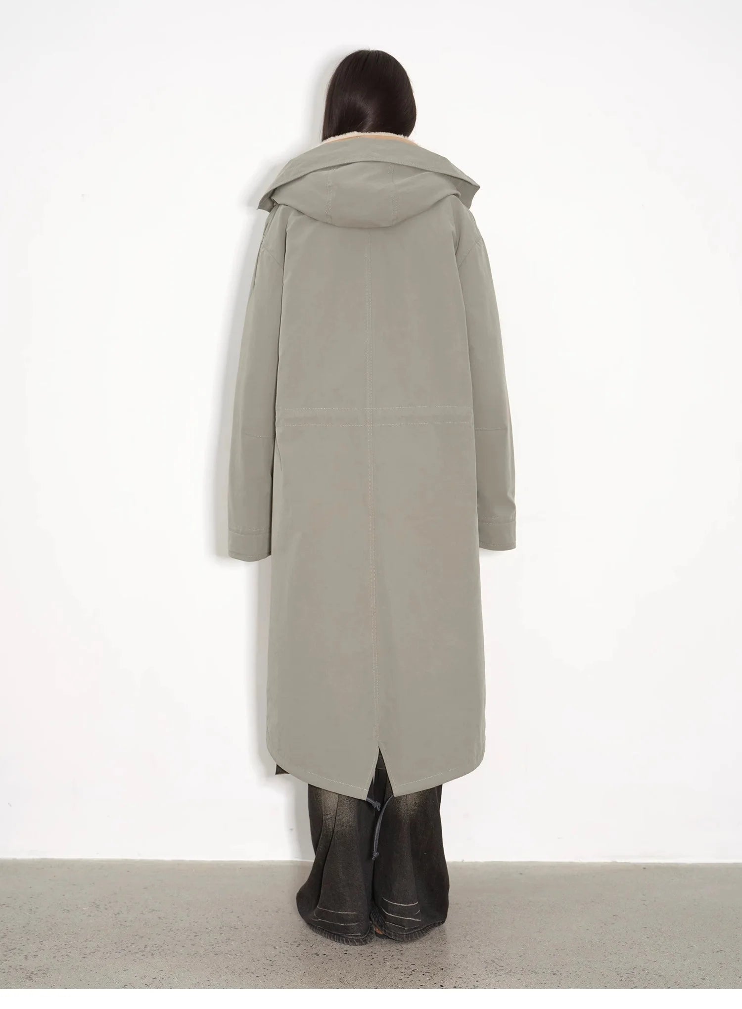 "Winter Institute" Windproof and Warm Drop Shoulder Large Version Long Hooded Detachable Liner Parka