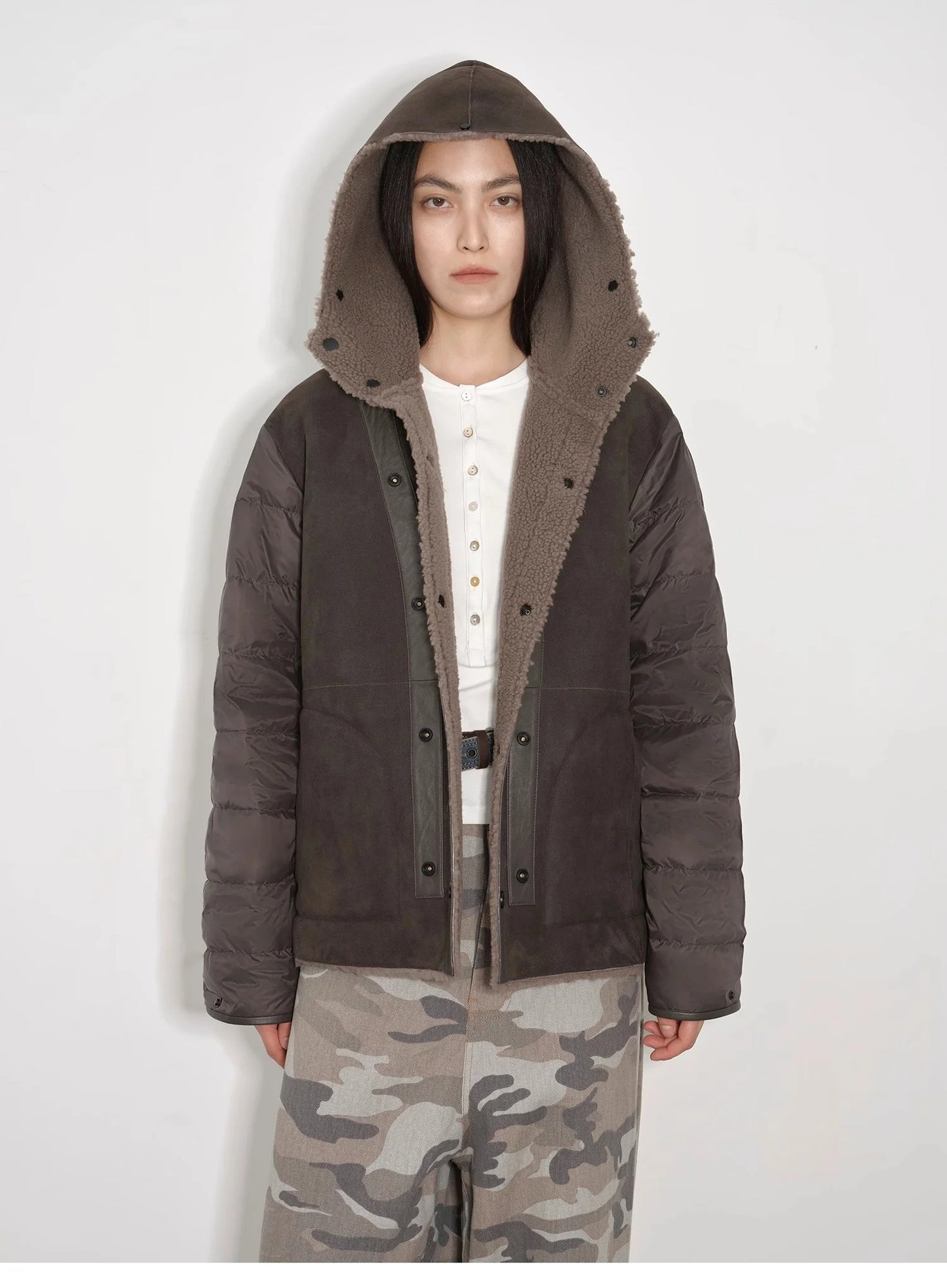 "Winter Institute" Windproof and Warm Drop Shoulder Large Version Long Hooded Detachable Liner Parka