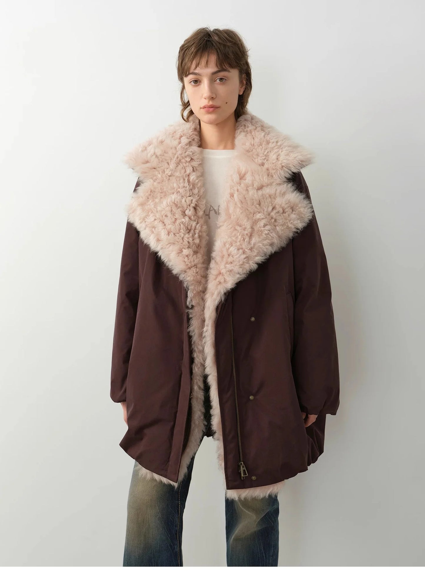 "Modern Introduction" Detachable Toka Fur Collar Fur Coat Silhouette 90 Goose down Parka Winter