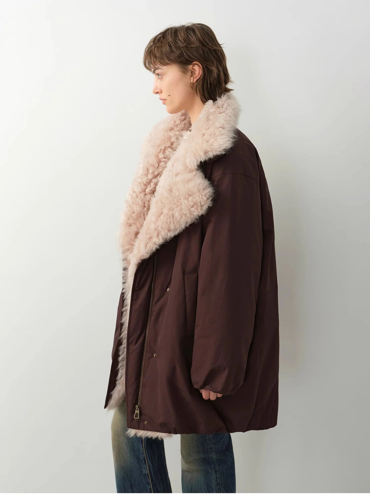 "Modern Introduction" Detachable Toka Fur Collar Fur Coat Silhouette 90 Goose down Parka Winter
