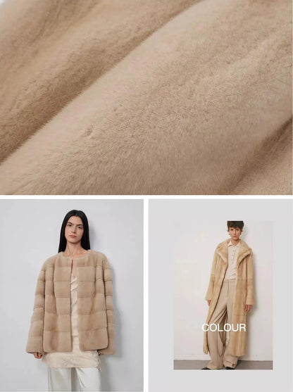 Vintage Clock Velvet Mink Fur Coat Winter