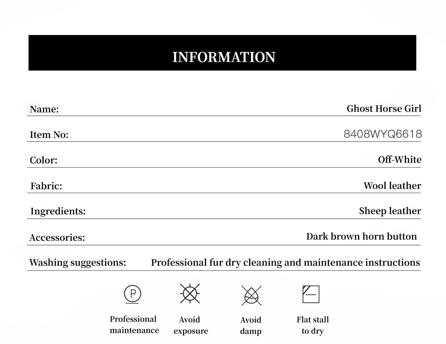 "Ghost Horse Girl" Merino Curly Sweetheart Collar Straight Fur Coat