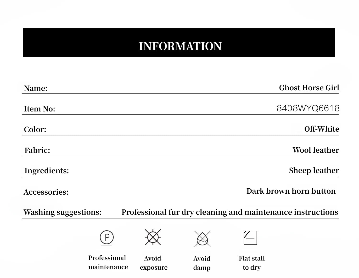 "Ghost Horse Girl" Merino Curly Sweetheart Collar Straight Fur Coat
