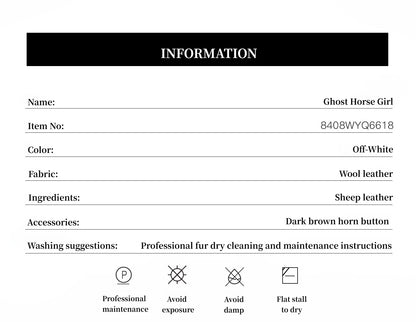 "Ghost Horse Girl" Merino Curly Sweetheart Collar Straight Fur Coat