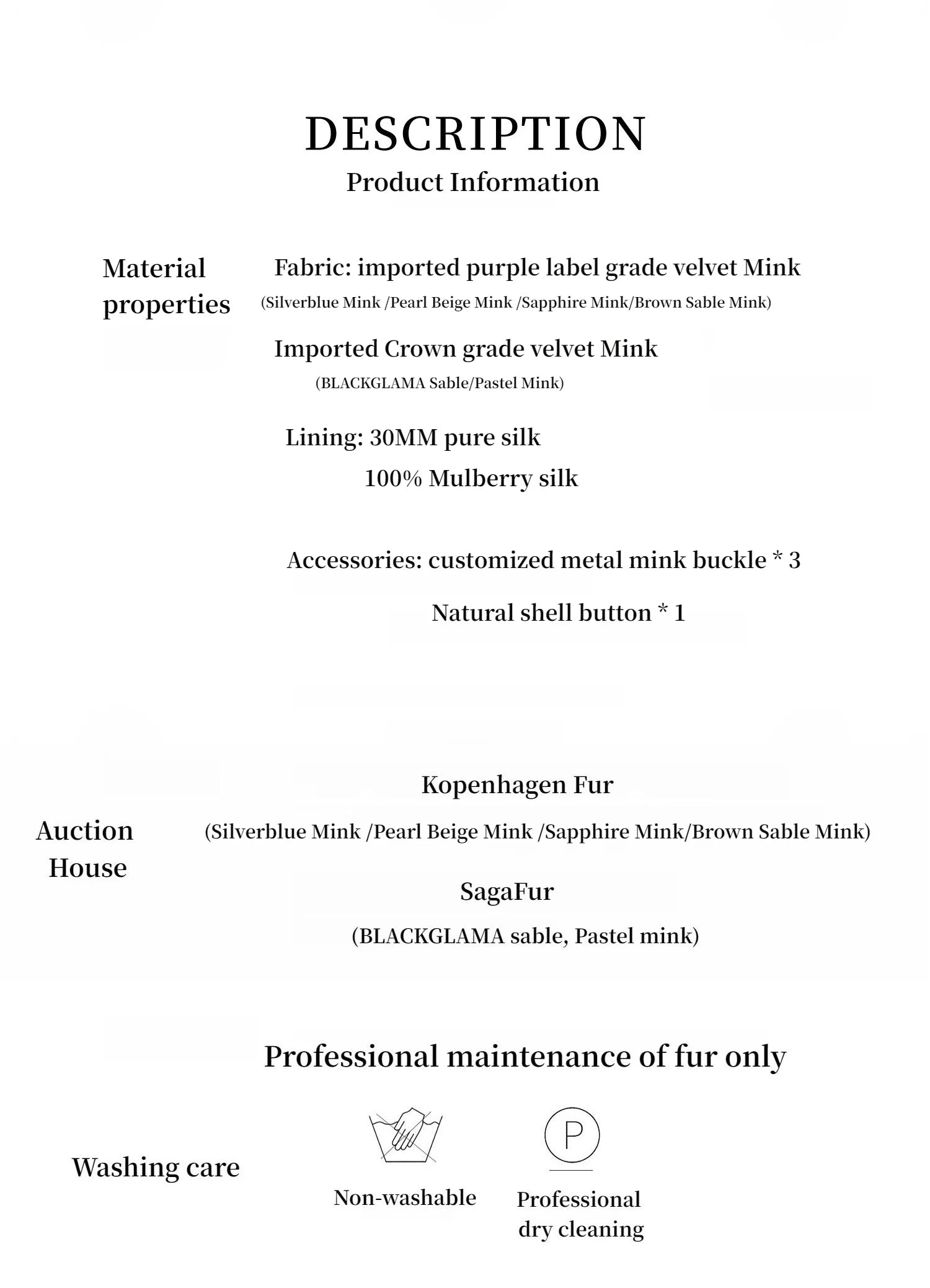 Swiss Snow Mink Velvet Fur Coat