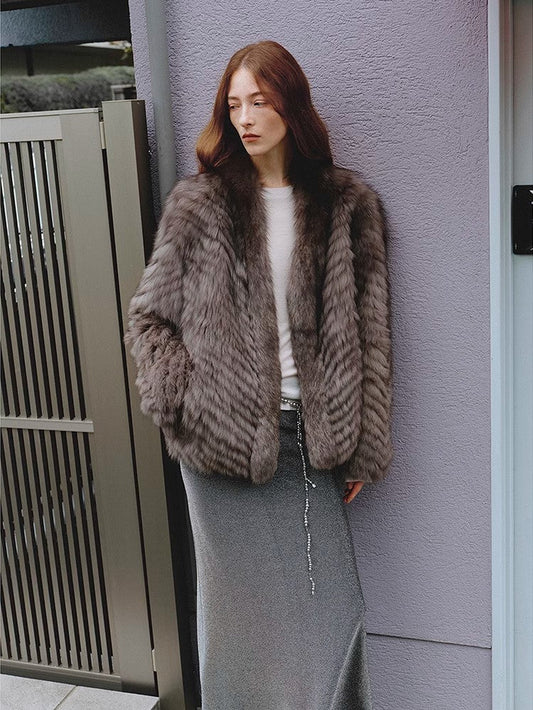 "Polar Night Star" Imported Sagafurs Fox Fur Coat Whole Fox Fur Coat