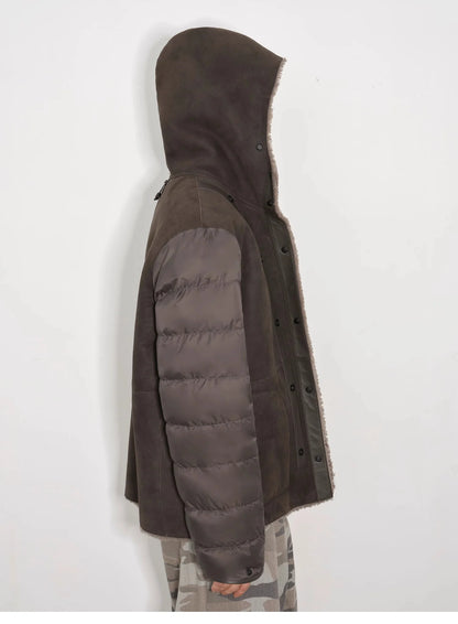 "Winter Institute" Windproof and Warm Drop Shoulder Large Version Long Hooded Detachable Liner Parka